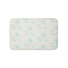 Floral | Light Blue Flowers Bath Mat