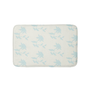  Floral   Light Blue Flowers Bath Mat