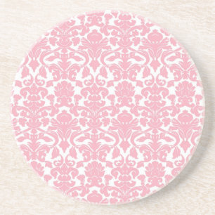  Floral Light Pink Damask Onderzetter