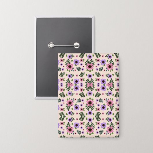 Floral light switch cover featuring a symmetrical  button (Voorkant / Achterkant)