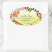 Floral Light Yellow Product Labels Monogram Logo (Tas)