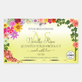 Floral Light Yellow Product Labels Monogram Logo (Voorkant)