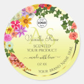 Floral Light Yellow Product Labels Monogram Logo (Voorkant)