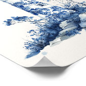 Floral Lighthouse – Coastal Blue op Beige Wall Art Poster (Hoek)