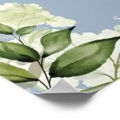 Floral Lights Stoffig Blauw Verloving Welkomstbord Poster (Hoek)