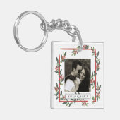 Floral Lijst Aangepaste foto Aangepast op maat Sleutelhanger (Voorkant Links)
