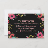 Floral Lijst Afstuderen dank u fotokaart Bedankkaart (Voorkant)