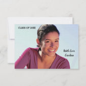 Floral Lijst Afstuderen dank u fotokaart Bedankkaart (Achterkant)