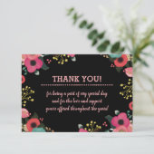 Floral Lijst Afstuderen dank u fotokaart Bedankkaart (Staand voorkant)