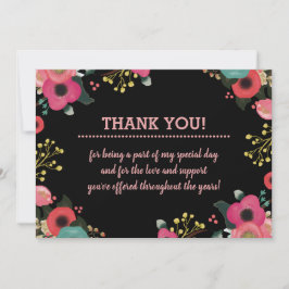 Floral Lijst Afstuderen dank u fotokaart Bedankkaart