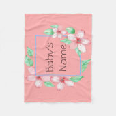 Floral Lijst Baby Blanket Fleece Deken (Voorkant)