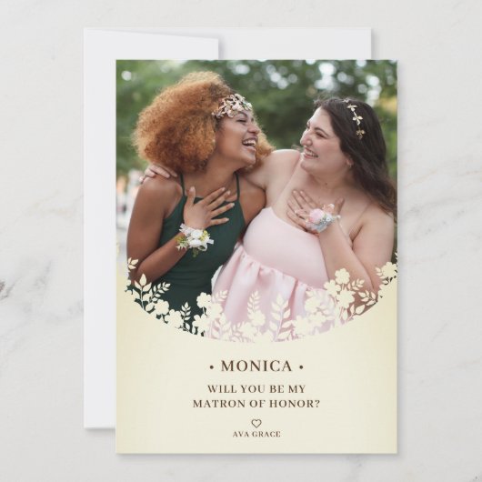 Floral Lijst Bloemenmeisje Bridesmaid Voorstel (Voorkant)