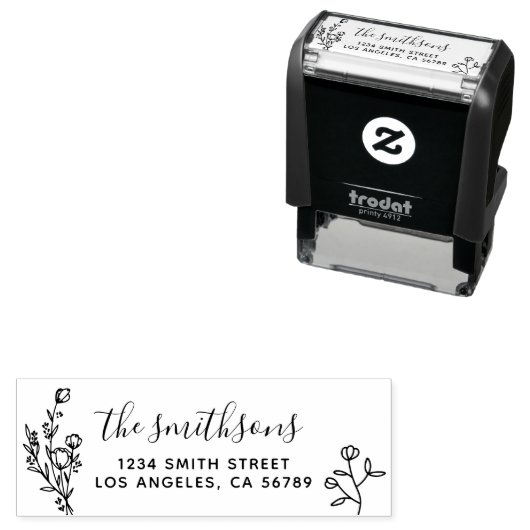 Floral Lijst Botanische Handtekening Boho Chic Zelfinktende Stempel (In situ)