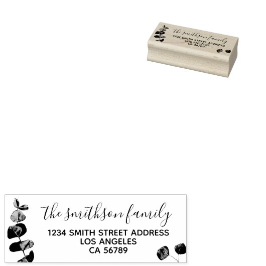 Floral Lijst Botanische Handtekening Familie eucal Rubberstempel (Gestempeld)