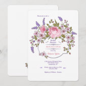 Floral Lijst Bridal Shower Kaart (Voorkant / Achterkant)