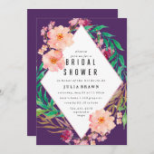 FLORAL LIJST bridale doucheuitnodiging Kaart (Voorkant / Achterkant)