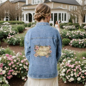 Floral Lijst Bruidsmeisje Denim Jas Denim Jacket