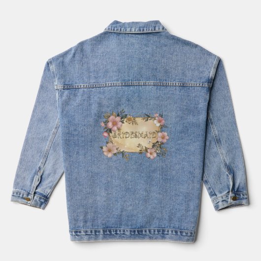 Floral Lijst Bruidsmeisje Denim Jas Denim Jacket (Achterkant)