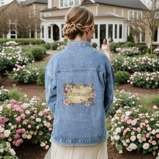 Floral Lijst Bruidsmeisje Denim Jas Jacket