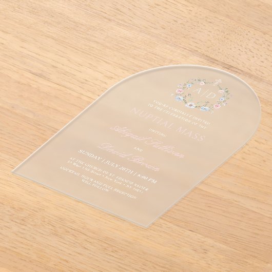 Floral Lijst bruiloft Acryl Uitnodigingen (Laagn)