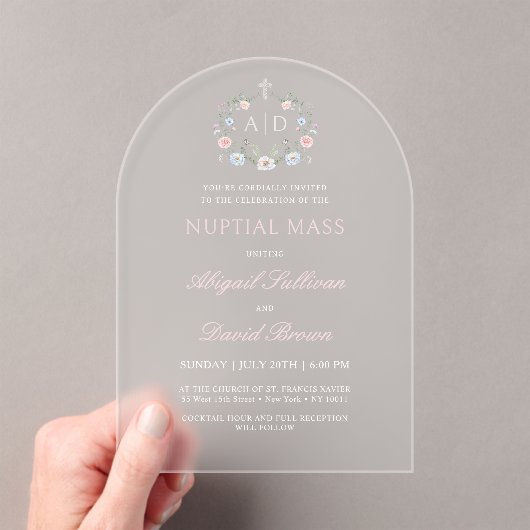 Floral Lijst bruiloft Acryl Uitnodigingen (Insitu (Draagbaar))