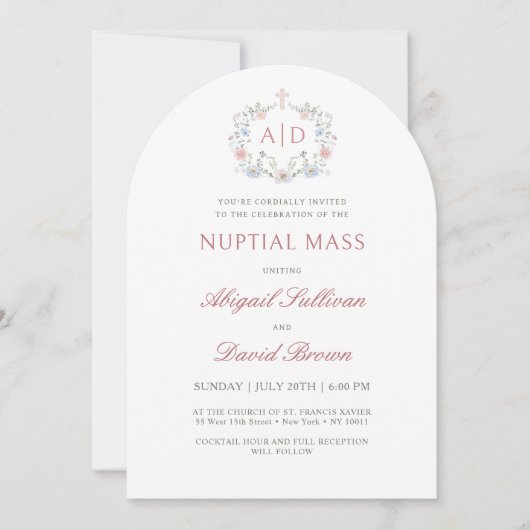 Floral Lijst bruiloft Kaart (Voorkant)