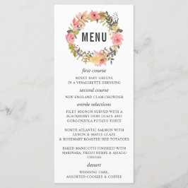 Floral Lijst Bruiloft Menu Kaart