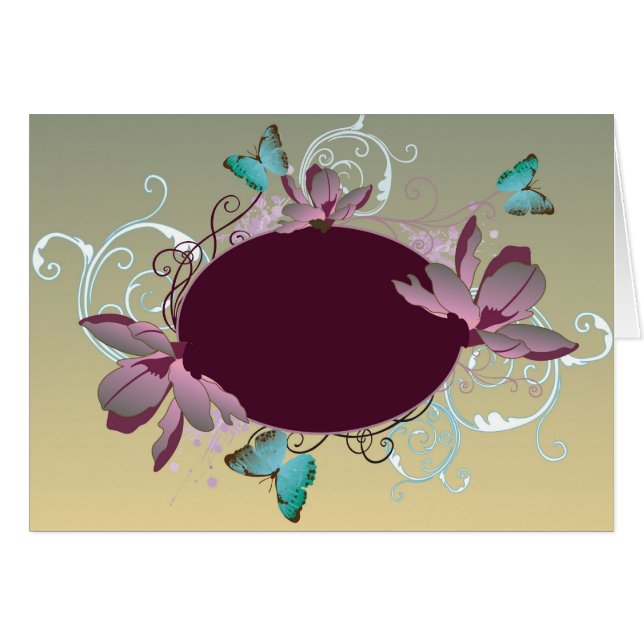 Floral lijst Card (Voorkant Horizontaal)