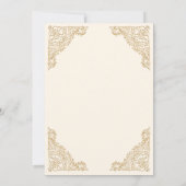 Floral Lijst Cream en Gold Islamic Muslim Weduwen Kaart (Achterkant)