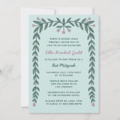 Floral Lijst Custom Photo Bat Mitzvah Meisje Kaart (Voorkant)