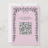 Floral Lijst Custom QR Code Modern BarBat Mitswa Kaart (Achterkant)