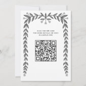 Floral Lijst Custom QR Code Modern BarBat Mitswa Kaart (Achterkant)