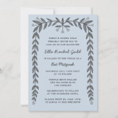 Floral Lijst Custom QR Code Modern BarBat Mitswa Kaart (Voorkant)