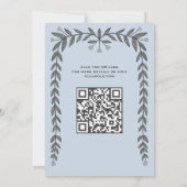Floral Lijst Custom QR Code Modern BarBat Mitswa Kaart (Achterkant)