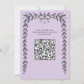 Floral Lijst Custom QR Code Modern BarBat Mitswa Kaart (Achterkant)