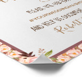 Floral Lijst deelt de Liefde Sociale Media Wedding Poster (Hoek)