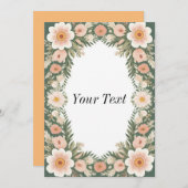 Floral Lijst Design Kaart (Voorkant / Achterkant)