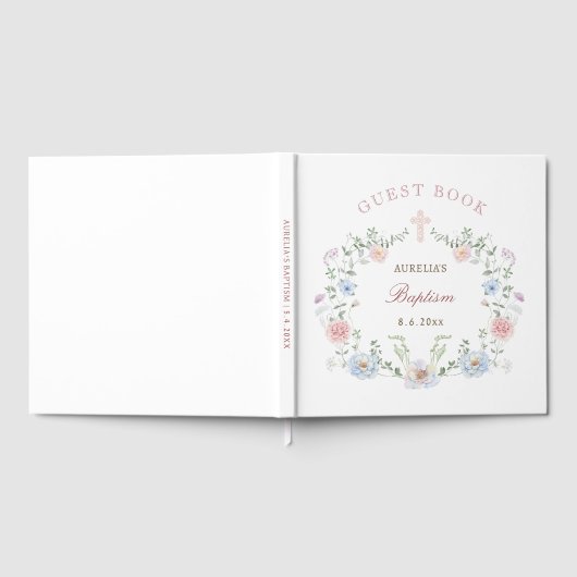 Floral Lijst doop gastenboek (Volledig)