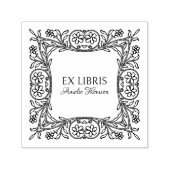 Floral Lijst Elegant Ex Libris Aangepast boek Zelfinktende Stempel (Design)