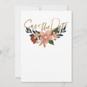 Floral Lijst Elegante bruiloft uitnodiging Sjabloo (Achterkant)