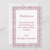  Floral Lijst Faux Roze Glitter Sweet 16 (Achterkant)