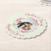 Floral Lijst Favoriete Foto met Persoonlijke Tekst Kartonnen Onderzetters (Gekanteld)