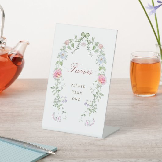 Floral Lijst Favors Reclamebord Met Voetstuk (Insitu)