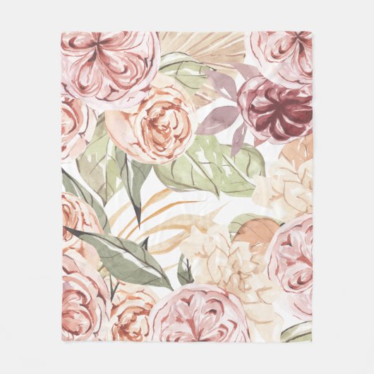 Floral Lijst Fleece Deken (Voorkant)