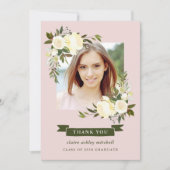 Floral Lijst | Foto Afstuderen Hartelijk dank Kaart (Voorkant)