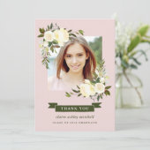 Floral Lijst | Foto Afstuderen Hartelijk dank Kaart (Staand voorkant)