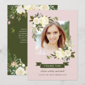Floral Lijst | Foto Afstuderen Hartelijk dank Kaart (Voorkant / Achterkant)
