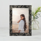 Floral Lijst Foto College Graduation 2023 Aankondiging (Staand voorkant)