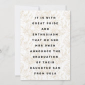 Floral Lijst Foto College Graduation 2023 Aankondiging (Achterkant)