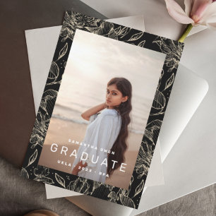 Floral Lijst Foto College Graduation 2023 Aankondiging